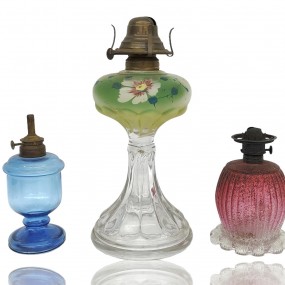 #55196 - 35$ à 95$ ch. Antique oil lamps 