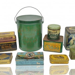 #55165 -  Vintage tin decorative cans