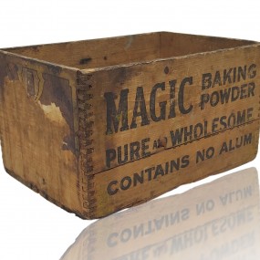 #55847 - 35$ Caisse, boîte en bois, Magic baking powder