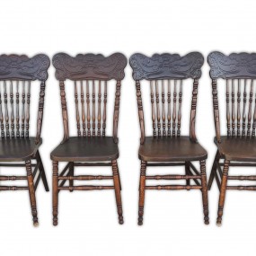 #56069 - 225$ ch. Set of 4 antique pressback chairs