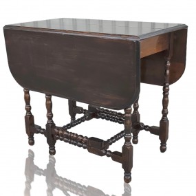 #56053 - 135$ Antique turned legs table with 2 panels 