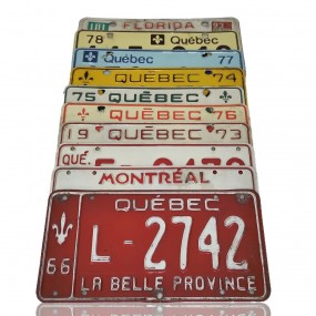 #56604 -  Lot d'anciennes plaques d'immatriculation du Québec, licences 