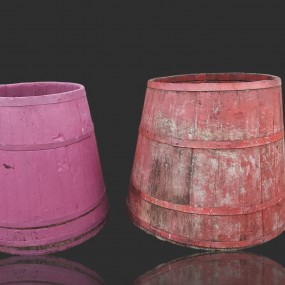 Antique maple water barrels