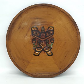 #55089 - 45$ The story of the bear mother on wooden plate, West Canadian native art 