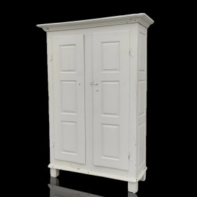 #56634 -  Belle armoire Québécoise ornée de 12 caissons soulevés, dans son jus, vers 1830