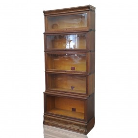 Multi-sections oak bookcase 