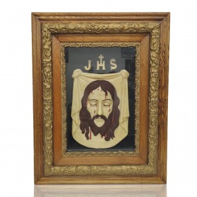 #57044 -  Frame with wax Christ portrait 