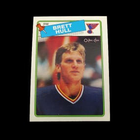 Carte de hockey recrue de Brett Hull, o-pee-chee #86, 1988-89