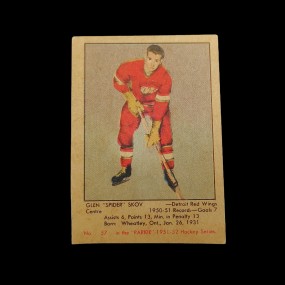 Carte de hockey recrue de Glen Skov, Parkhurst #57, 1951-52 