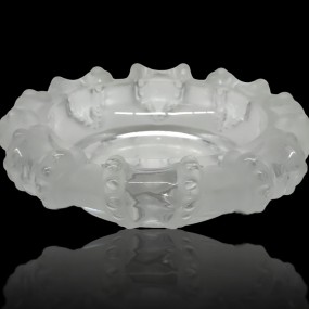 Cendrier en verre pour cigares, signé René Lalique 