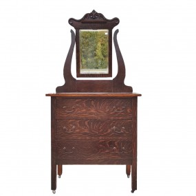 Antique chest of drawers with miror 