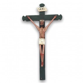 Crucifix mural, sculpture art populaire, Mexique 