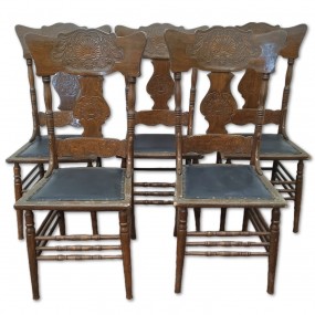 Set of 4 antique pressback chairs 