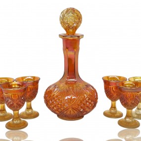 Ensemble de carafe et verres, vaisselle carnaval 