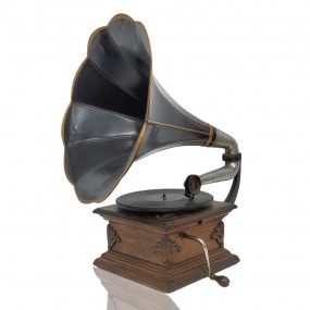 #55972 -  Gramophone avec pavillon, fonctionnel, phonograph