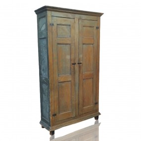 #57257 -  Grande armoire antique en pin décorée de 12 caissons, vers 1840