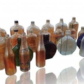 Vintage Carnival glass bottles 