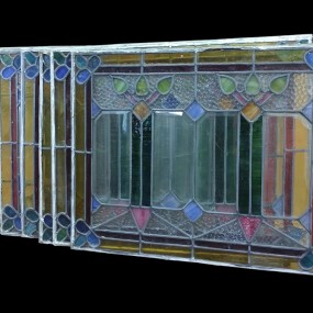 Lot of antique staned glass windows 