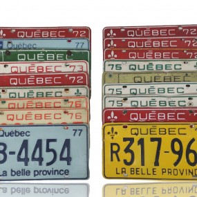 Lot de plaques d'immatriculation du Québec, licences 