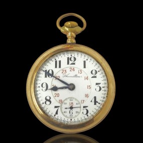 #55955 - 750$ Hamilton Watch co. pocket watch, 23 Jewels, 5 positions 