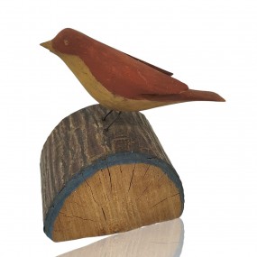 Petite sculpture art populaire, oiseau sculpté en bois, Gaspésie 