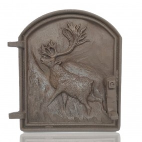 Porte en fonte décorée d'un cerf 