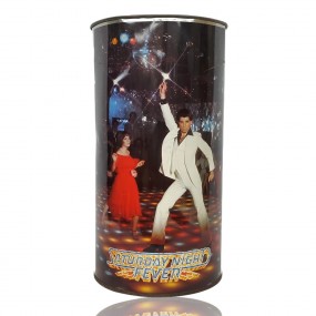 Vintage Saturday night fever movie promotional garbage can 