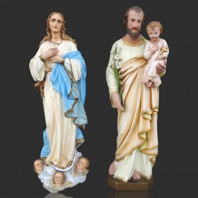 Religious plaster statues 