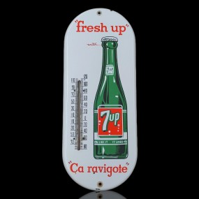 Thermomètre mural publicitaire 7up ''ça ravigote''