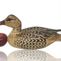 Wooden duck hunting decoy signed Leo Chagnon from Sorel, Qc. - 4