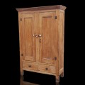 Armoire antique en pin, clous forgés et caissons creux  - 1