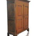 Armoire Québécoise antique en pin, clous forgés, très beau format, dos à caisson - 8