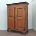 Armoire Québécoise antique en pin, clous forgés, très beau format, dos à caisson - 10