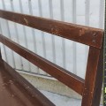 Banc antique avec dossier et pattes tournées  - 4