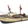 Folk art miniature boat sculpture  - 1