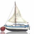 Bateau sculpté en bois, voilier, goélette signé Durand   - 3