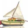 Bateau sculpté en bois, voilier, goélette signée S. Durand  - 4