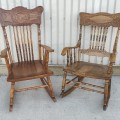 Antique pressback chairs  - 4