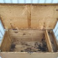 Antique pine blanket chest, forged nails  - 2