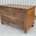 Antique pine blanket chest, forged nails  - 8