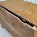 Antique pine blanket chest, forged nails  - 9