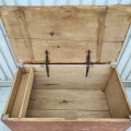 Antique Quebec blanket chest, forged nails and original color  - 2