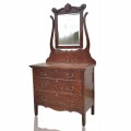 Commode antique avec miroir, bureau - 1