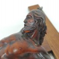 Wall wooden carved crucifix  - 6