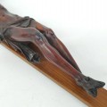 Wall wooden carved crucifix  - 9