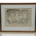 Watercolor signed Bruce Roberts - 1