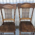 Set of 4 antique pressback chairs - 2