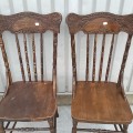 Set of 4 antique pressback chairs ( 2 Sold ) - 2