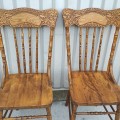 Set of 4 antique pressback chairs  - 2