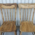 Set of 4 antique pressback chairs  - 2